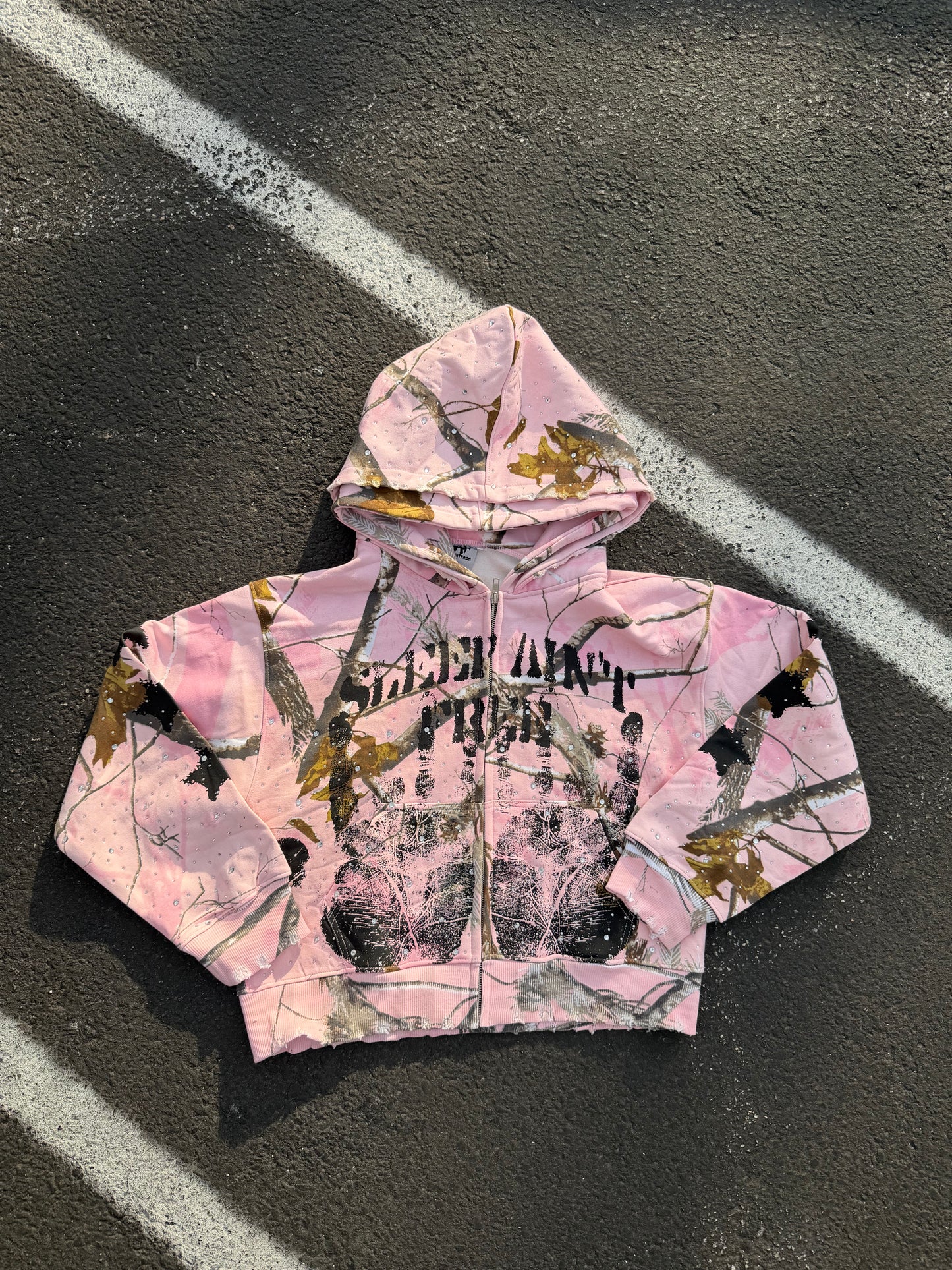 Pink Camo HandPrint Zip-Up