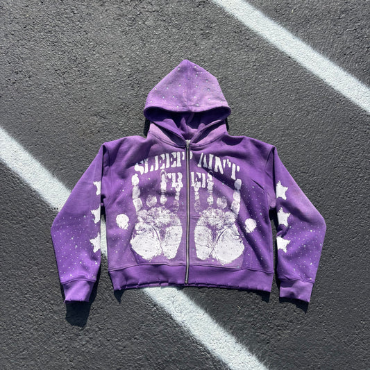 Purple Handprint zip