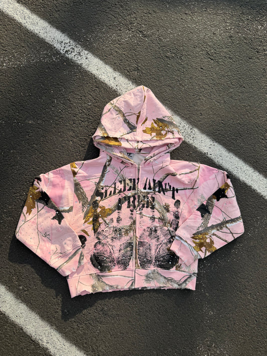 Pink Camo HandPrint Zip-Up